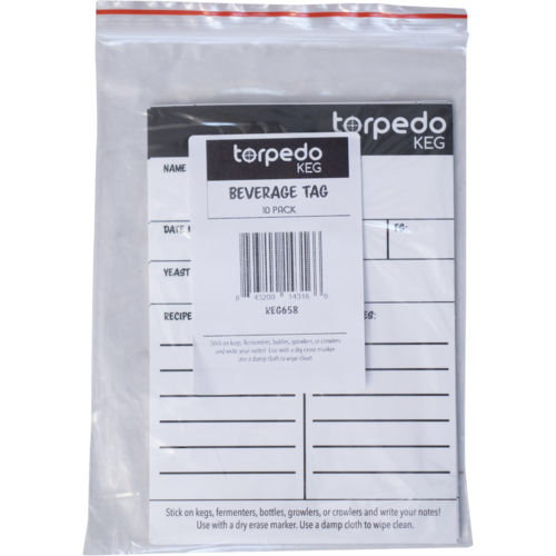 Torpedo Keg Beverage Tags (Pack of 10)