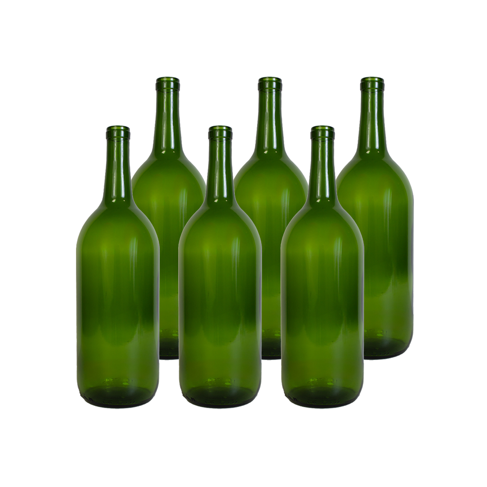 Wine Bottles - Green Cork Top 1.5L Magnums - Case of 6