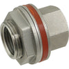 Stainless Weldless Bulkhead 1/2" FPT x 1/2" FPT